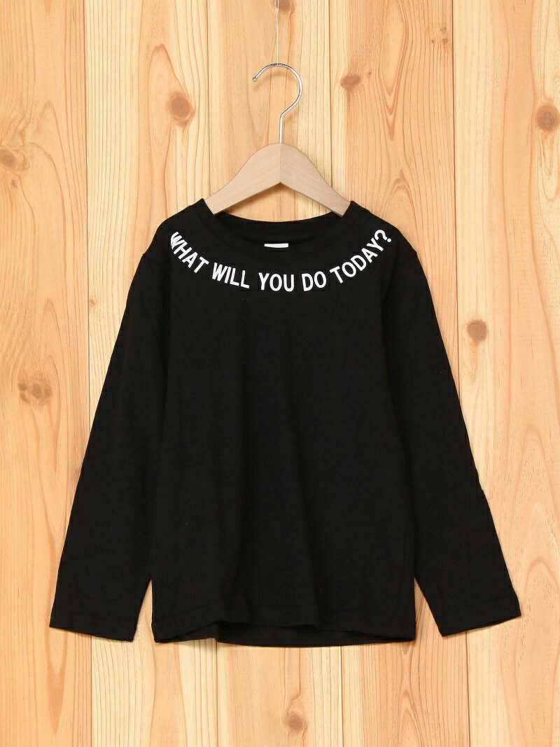 【SALE／30%OFF】devirock ネック周りプリント長袖Tシャツ デビロック トップス その他のトップス ブラックのサムネイル