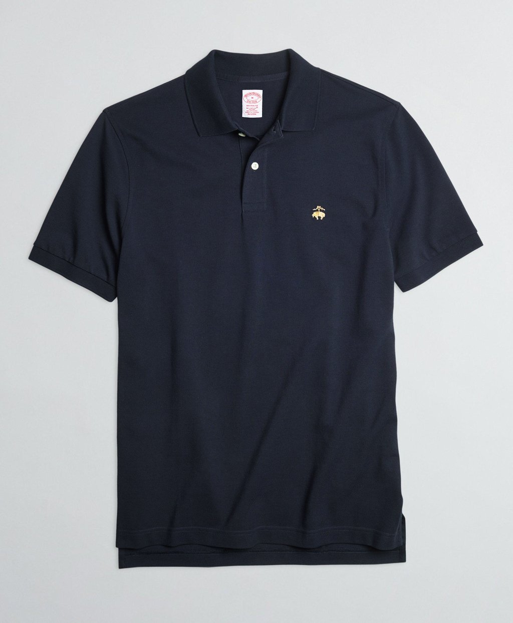 BROOKS BROTHERS (M)スーピマコットンストレッチ ピケ GFロゴ ポロシャツ ブルックス ブラザーズ トップス ポロシャツ ネイビー【送料無料】のサムネイル