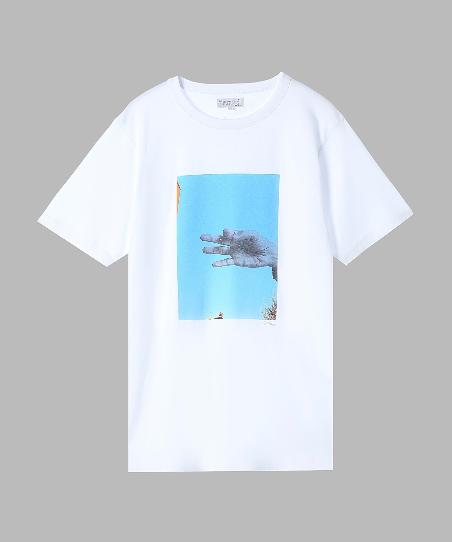 メンズ プリント コットン 半袖 アーティスト Tシャツ "Jiro Konami" アニエスベー トップス カットソー・Tシャツ ホワイト