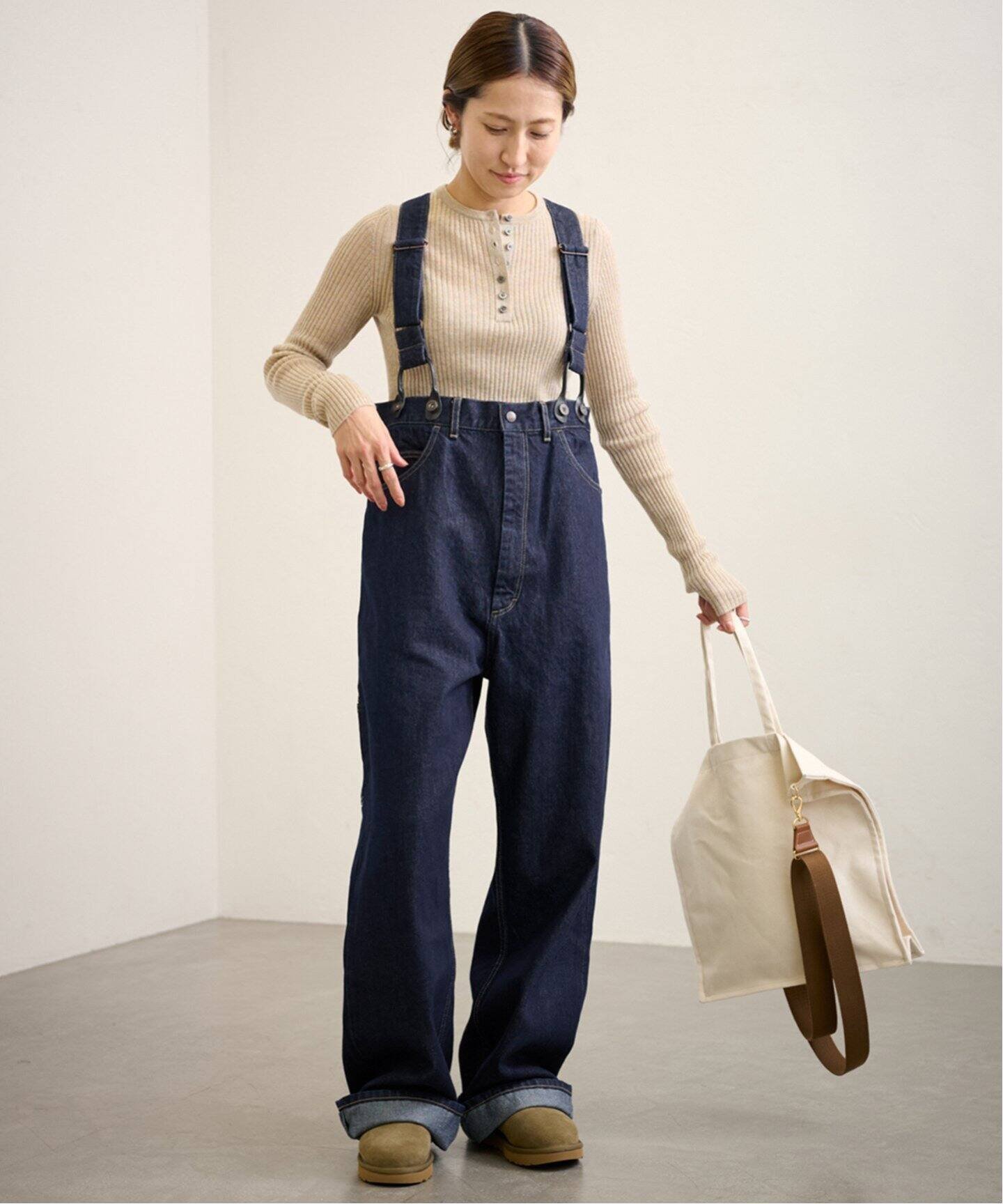 FRAMeWORK ≪追加≫PAYDAY/ペイデイ サスペンダー付きデニム2 フレームワーク オールインワン・オーバーオール オーバーオール・サロペット ネイビー【送料無料】のサムネイル