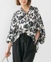 【SALE/50%OFF】MICA&DEAL フラワープリントブラウス マイカアンドディール トップス シャツ・ブラウス ブラック イエロー【送料無料】