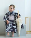 【SALE/30%OFF】Nico@ntique ニコアンティーク 子供浴衣3点セット 女の子 幻想戯曲 ネイビー ウタタネ 着物・浴衣・和装小物 浴衣 ネイビー【送料無料】