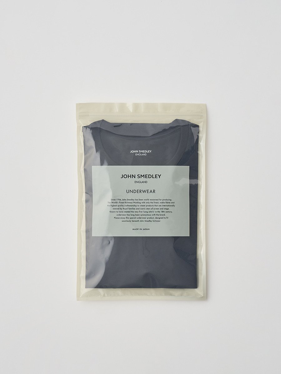 JOHN SMEDLEY オリジナルコットン天竺長袖Tシャツ｜UNDERWEAR for MEN ジョンスメドレー トップス カットソー・Tシャツ ネイビー【送料無料】