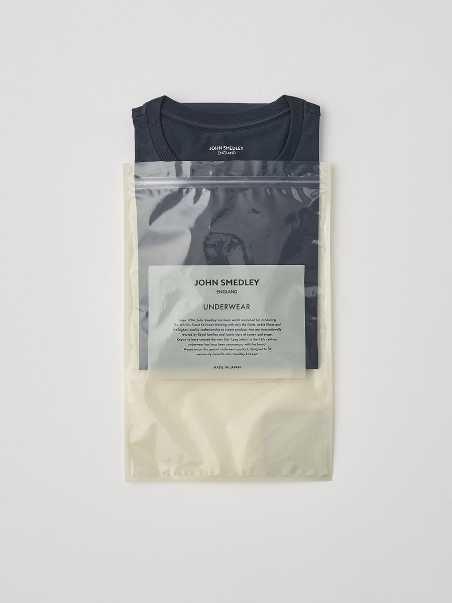 JOHN SMEDLEY オリジナルコットン天竺長袖Tシャツ｜UNDERWEAR for MEN ジョンスメドレー トップス カットソー・Tシャツ ネイビー【送料無料】
