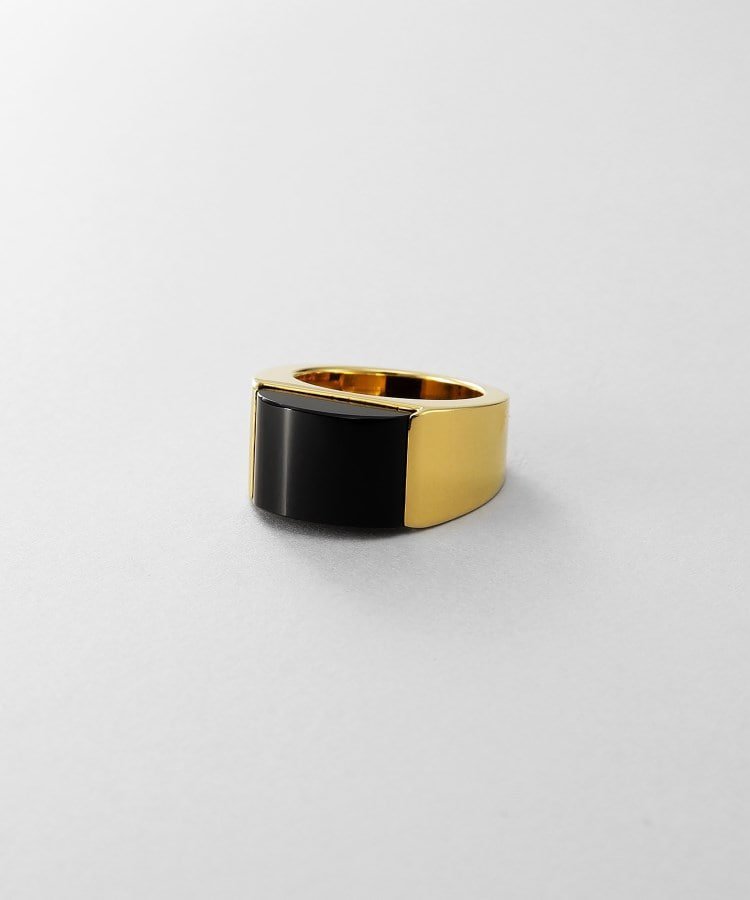 COCOSHNIK ONKITSCH シルバー オニキス バフトップカットリング GP ココシュニック オンキッチュ アクセサリー・腕時計 リング・指輪 ゴールド【送料無料】