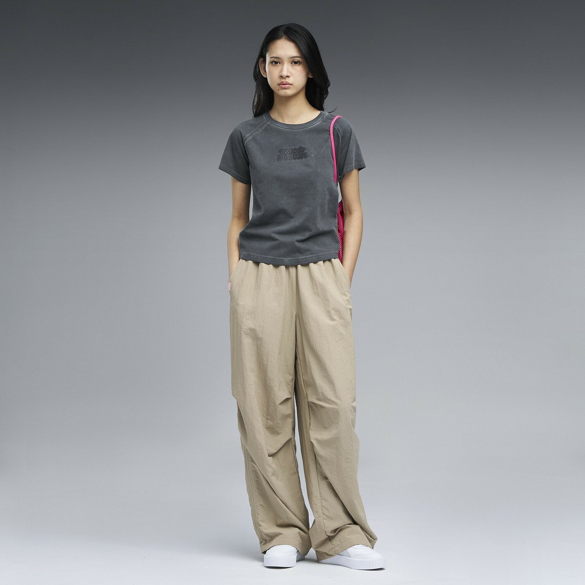 ウィメンズ ムーズイン ネイチャー ウォッシュ 半袖 Tシャツ MOODS IN NATURE TEE washed W プーマ トップス カットソー・Tシャツ ブラック