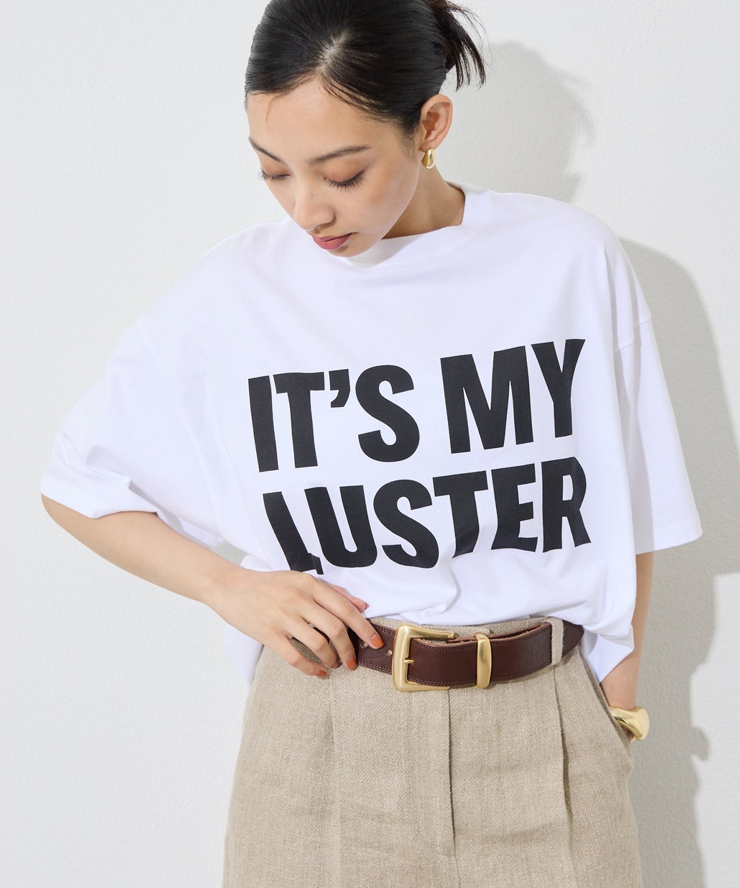 Whim Gazette フロントロゴTシャツ ウィム ガゼット トップス カットソー・Tシャツ グレー ホワイト