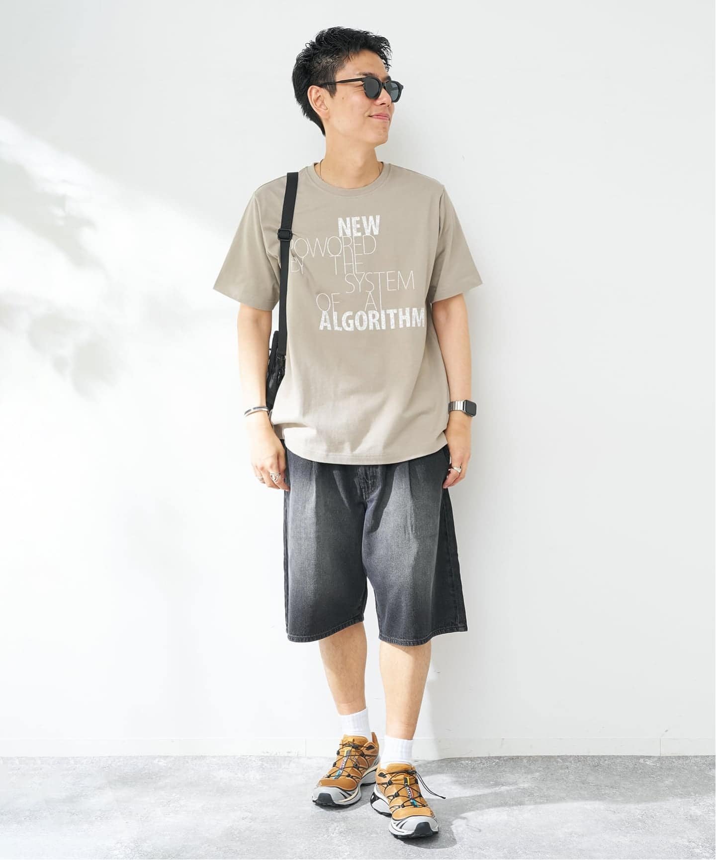 C/Lデニムワイドショーツ ベーセーストック パンツ その他のパンツ ブルー ブラック