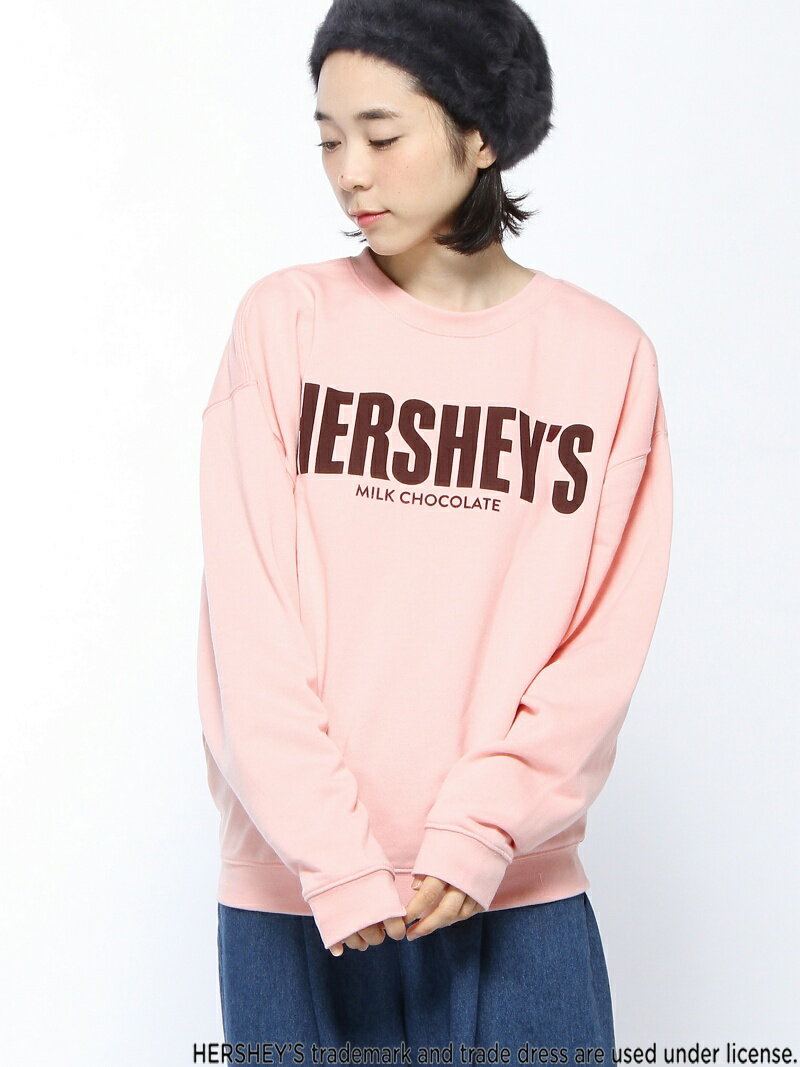 【SALE／50%OFF】WEGO WEGO/(L)別注HERSHEYSロゴスウェット ウィゴー トップス スウェット・トレーナー ピンク ホワイトのサムネイル