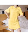 【SALE/30%OFF】Aimoon Tシャツワンピース ルームウェア ワンピ ミニミニストア インナー・ルームウェア パジャマ イエロー グレー ブラック ...