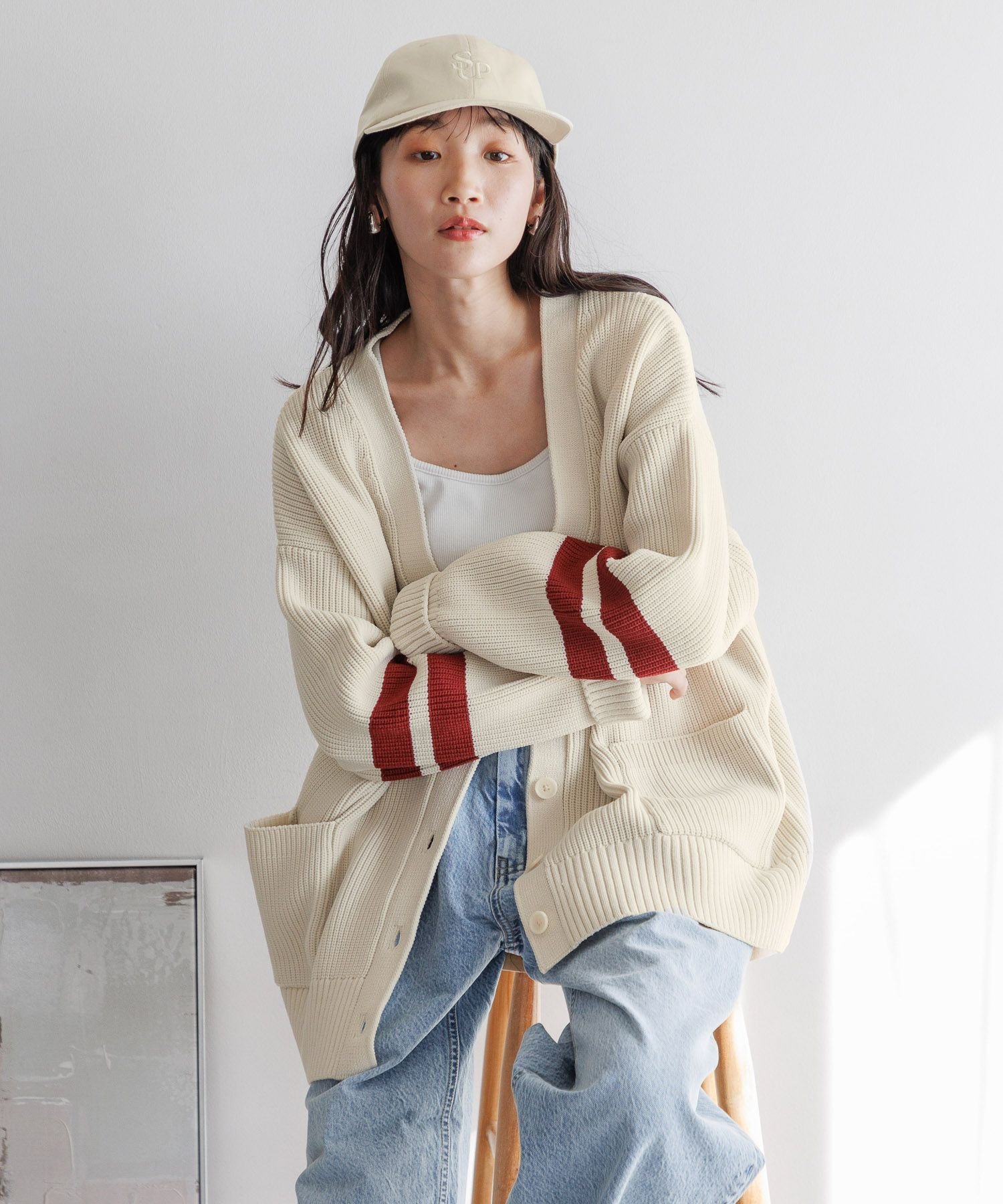 LOWRYS FARM 【機能性満載】スポンディッシュVカーデロングスリーブ ローリーズファーム トップス カーディガン ホワイト ブラック ピンク ブラウン イエロー グリーン ブルー パープル【送料無料】のサムネイル