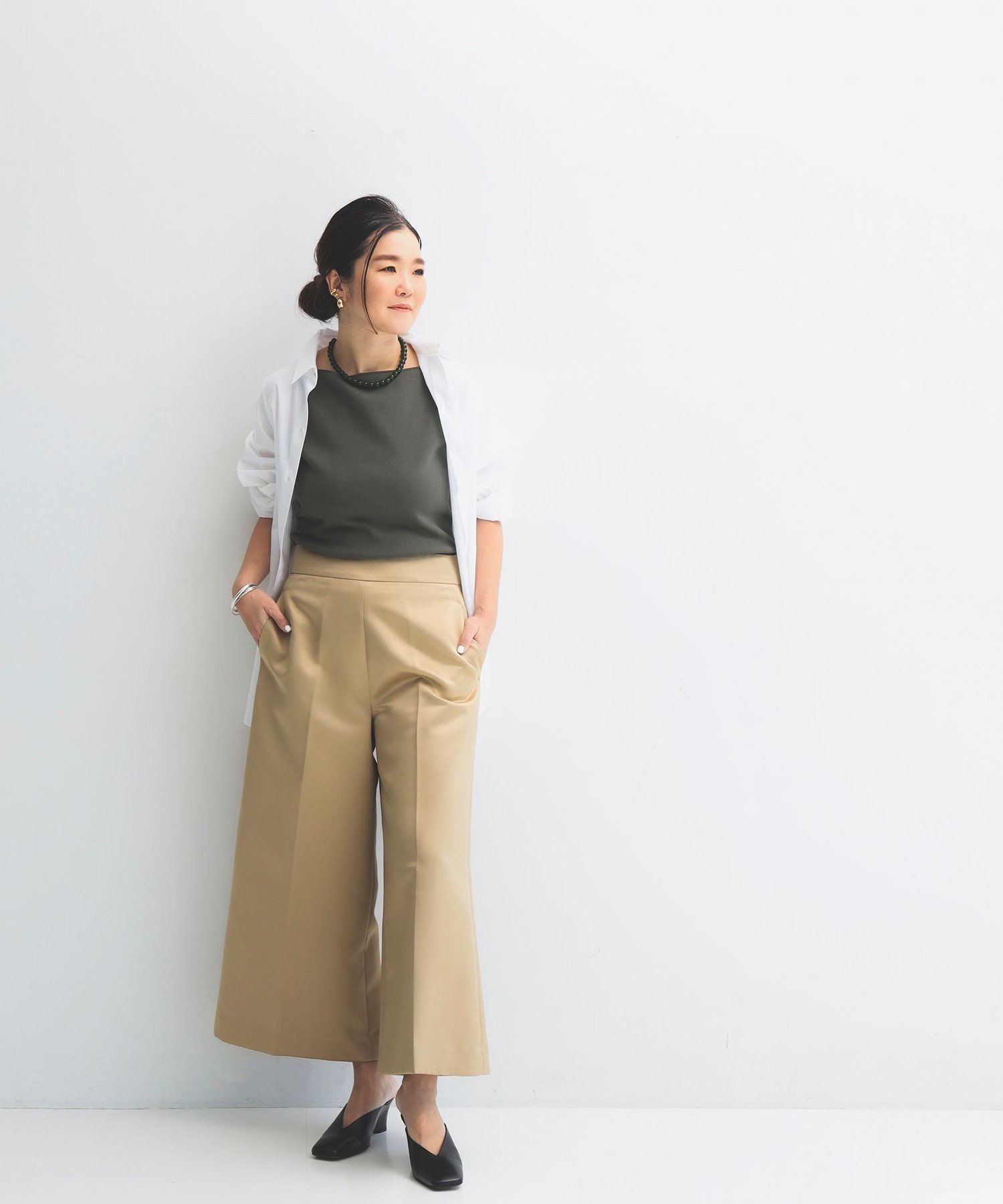 Demi-Luxe BEAMS グロス パンツ .M 25SS デミルクス ビームス パンツ その他のパンツ ベージュ ブラック【送料無料】のサムネイル