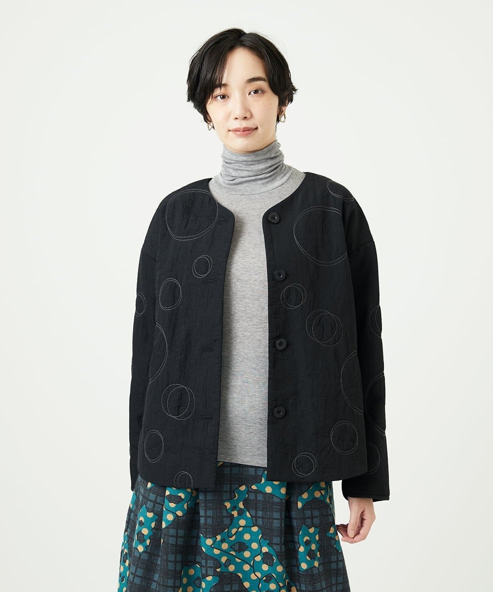 GIANNI LO GIUDICE ドットキルトノーカラージャケット ジャンニロジュディーチェ スーツ・フォーマル ..