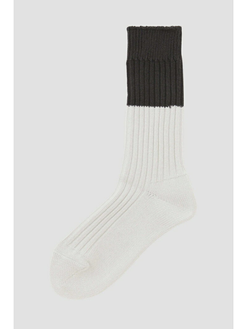 【SALE／30%OFF】MHL. 2 TONE RIB SOCK(MHL SHOP限定) マーガレット・ハウエル 靴下・レッグウェア 靴下 ホワイト ブラウン