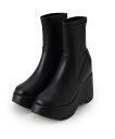 【SALE/50%OFF】ESPERANZA きゅんフィットインソールウェッジショートブーツ エスペランサ シューズ・靴 ブーツ ブラック【送料無料】