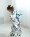 Nico@ntique ニコアンティーク 子供浴衣3点セット 女の子 フロスティブルーの花 ウタタネ 着物・浴衣・和装小物 浴衣 ブルー【送料無料】