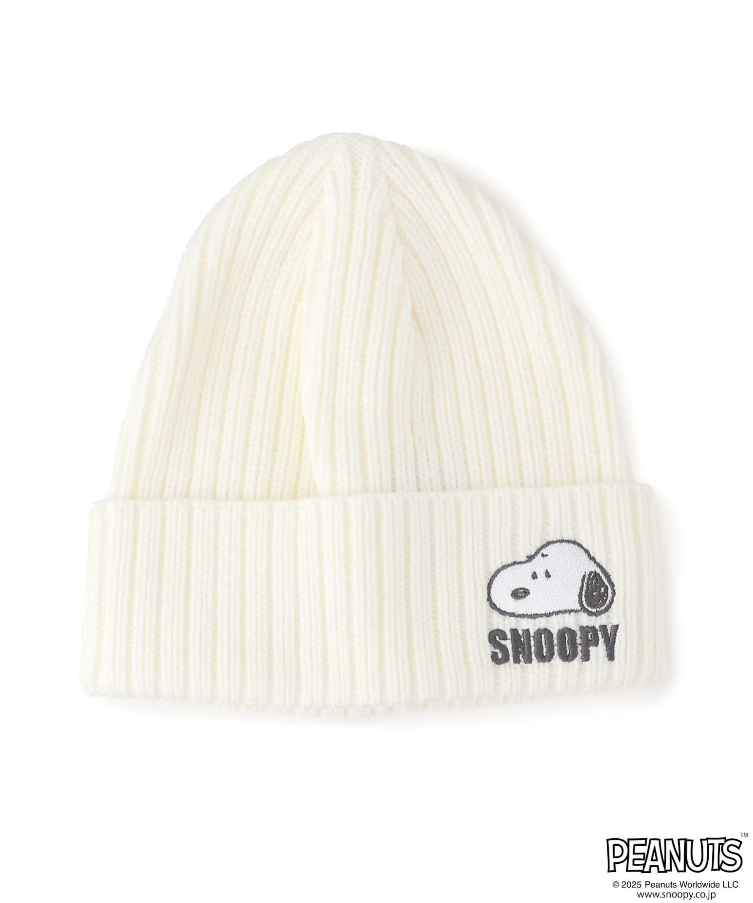 PEANUTS PEANUTS/(M)ピーナッツ別注 ニット帽 ジーンズメイト 帽子 ニット帽・ビーニー ホワイト ブラ..