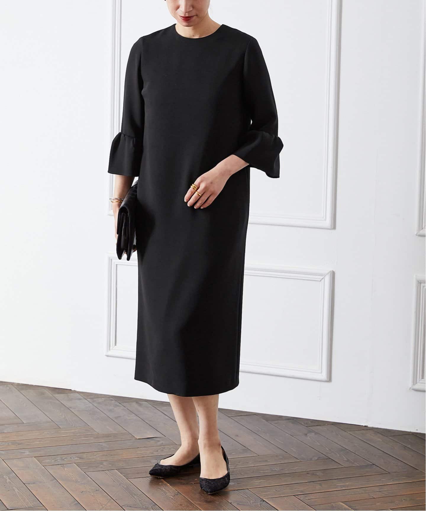 VERMEIL par iena TA/P平二重ロングナローワンピース ヴェルメイユ パー イエナ ワンピース・ドレス ワンピース ブラック ベージュ【送料無料】のサムネイル