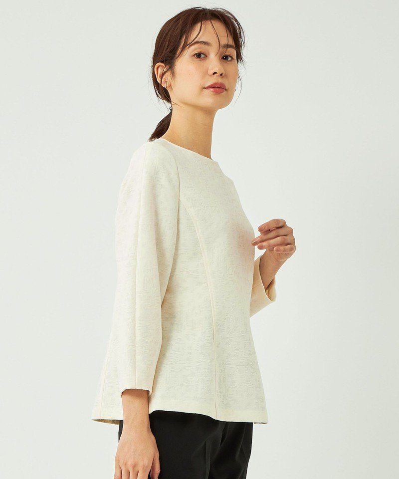 【SALE／50%OFF】UNITED ARROWS green label relaxing リッタイ ジャカード プルオーバー ユナイテッドアローズ アウトレット トップス シャツ・ブラウス ホワイト ネイビー【送料無料】のサムネイル