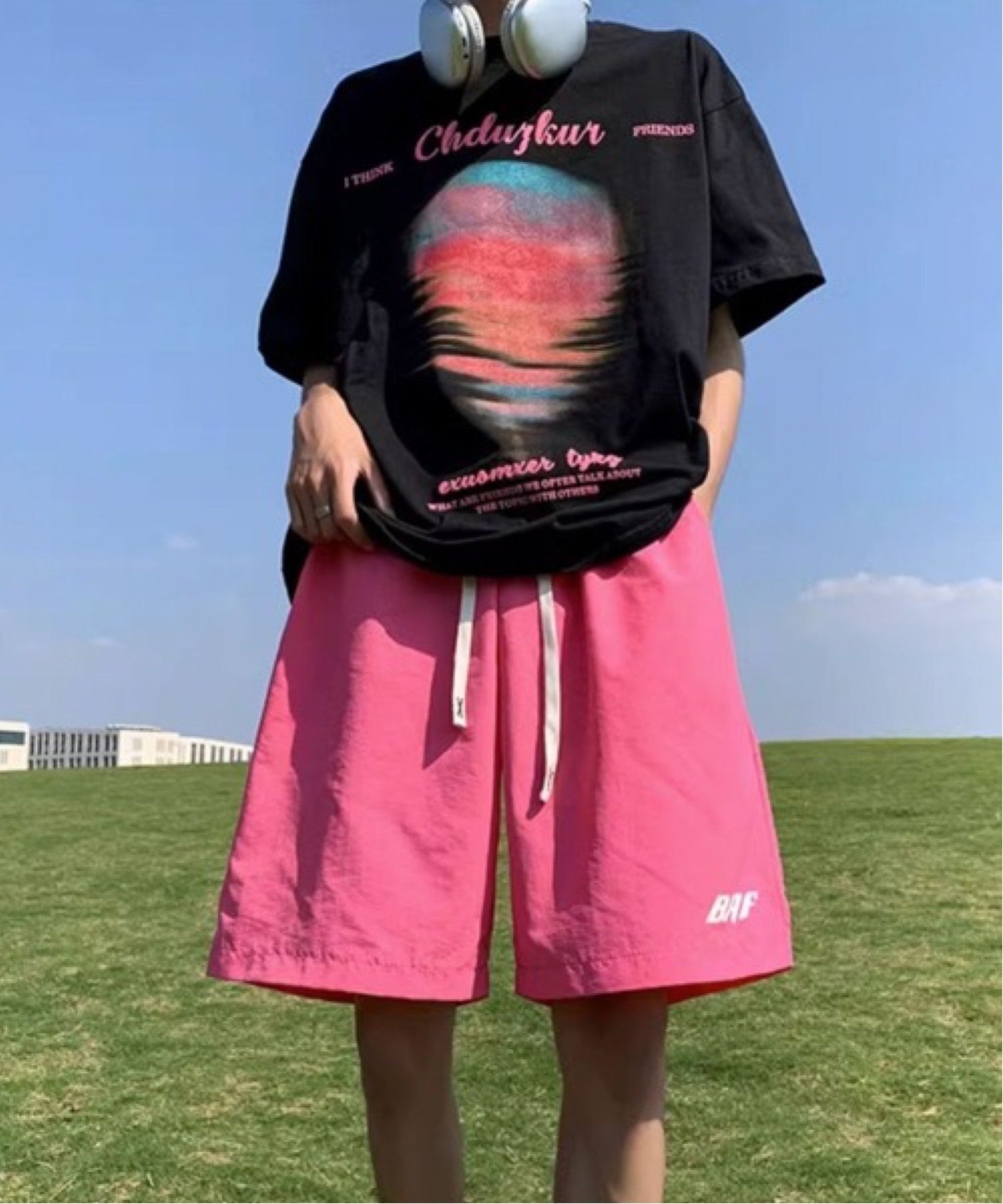 NOWLE NOWLE/(M)【NOWLE】ワンポイント イージー シャカシャカ ショーツ チェルカ パンツ その他のパンツ ブラック ピンク グリーン
