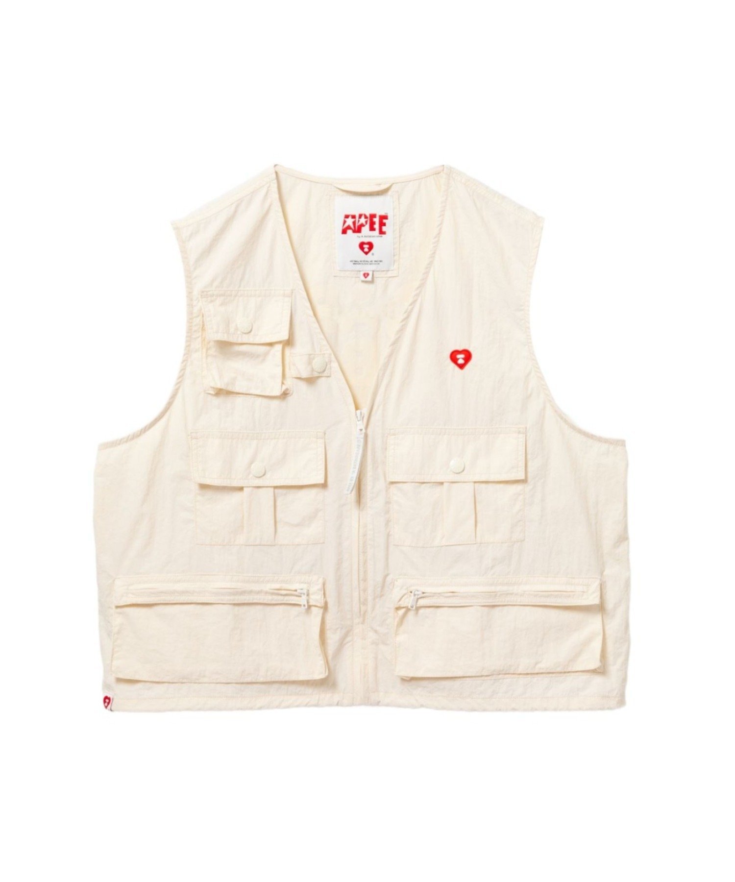 A BATHING APE SILICON BADGE MULTI-POCKETS VEST ア ベイシング エイプ ジャケット・アウター ブルゾン・ジャンパー ネイビー ホワイト