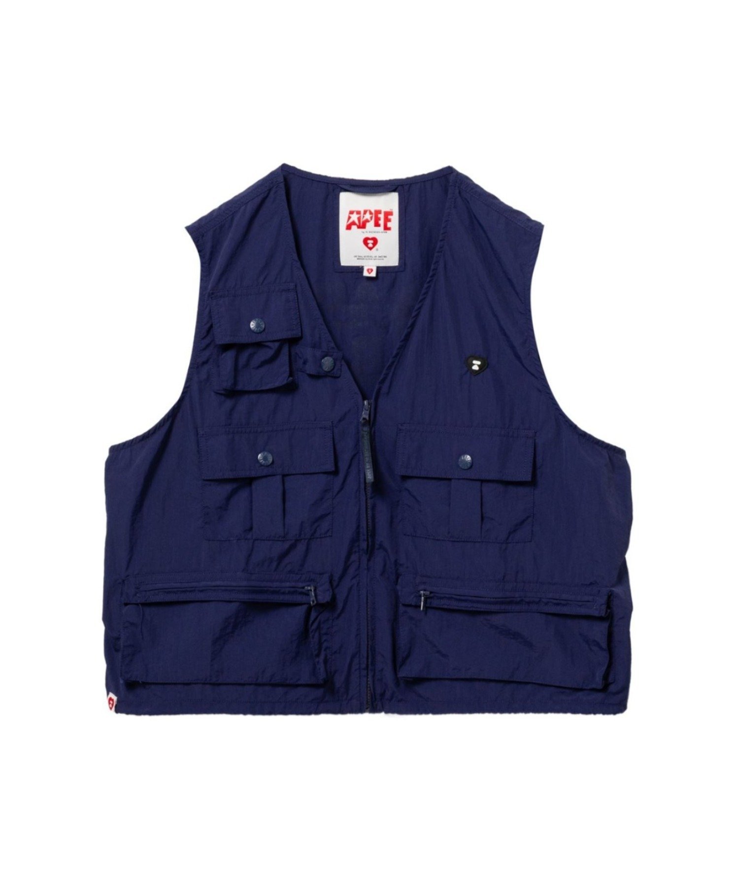SILICON BADGE MULTI-POCKETS VEST ア ベイシング エイプ ジャケット・アウター ブルゾン・ジャンパー ネイビー ホワイト