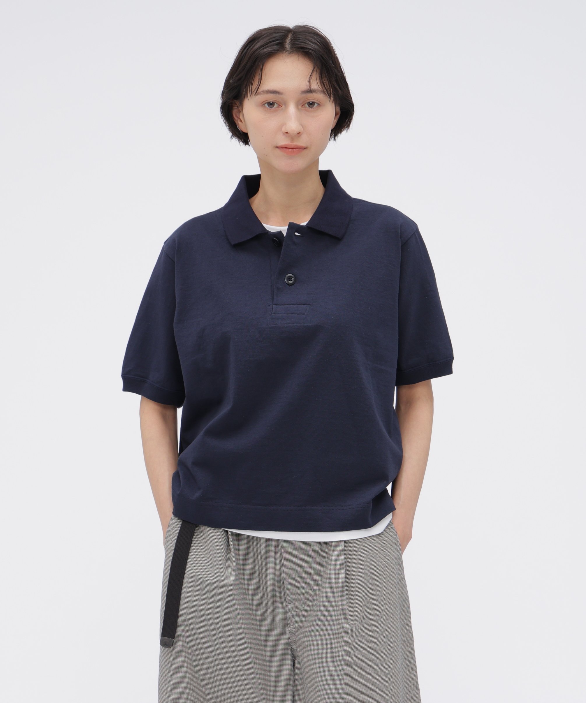 MHL. MARL COTTON JERSEY TOP マーガレット・ハウエル トップス カットソー・Tシャツ グレー ネイビー