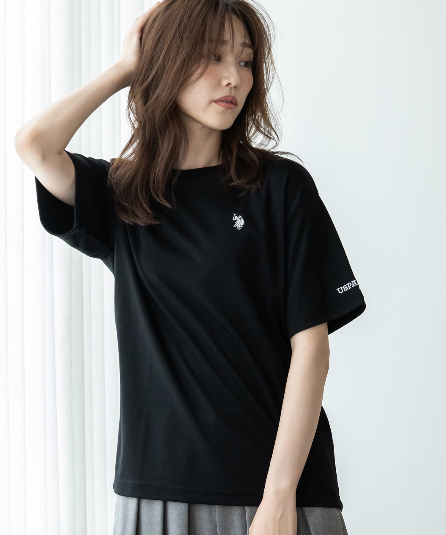 U.S. POLO ASSN.別注 ワンポイント刺繍半袖Tシャツ パクシル トップス カットソー・Tシャツ ネイビー ブラック ホワイト