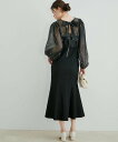 【SALE/60%OFF】VIS 【Lady】【VIS dress】パールブラウスジャガードワンピースセット ビス ワンピース・ドレス ドレス ブルー ブラック...