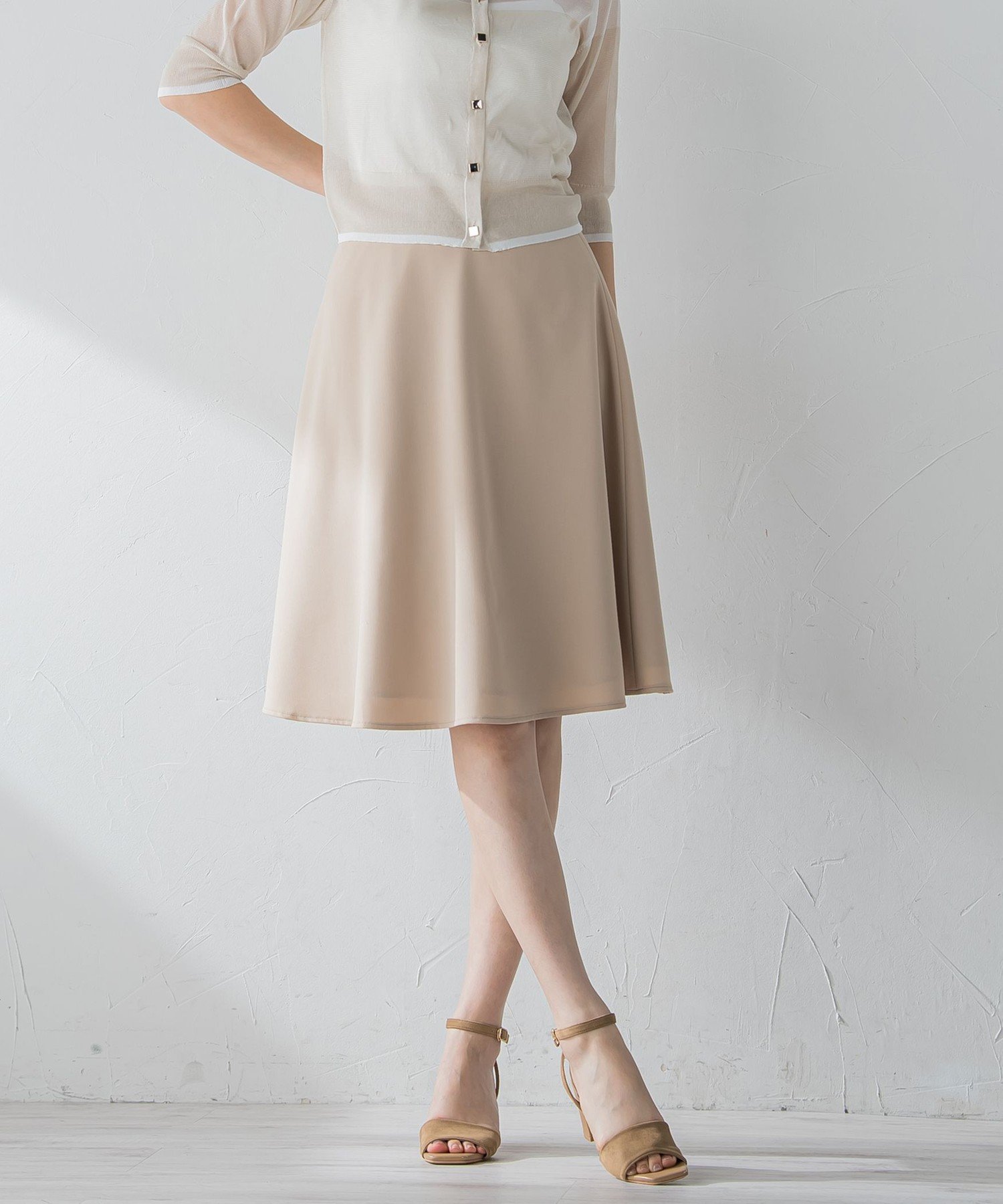 ketty 【New Design】美シルエットフレアスカート≪洗濯機で洗える≫ ケティ スカート その他のスカート ベージュ ホワイト ブラック ネイビー グレー【送料無料】のサムネイル