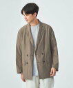 ユナイテッドアローズ UNITED ARROWS green label relaxing ナイロン コットン ワッシャー ダブルブレスト ジャケット ユナイテッドアローズ グリーンレーベルリラクシング ジャケット・アウター テーラードジャケット・ブレザー ブラウン ネイビー【送料無料】