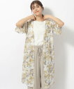 【SALE/20%OFF】SHOO・LA・RUE プラスワンするだけで華やかに フラワープリントガウン シューラルー トップス カーディガン ホワイト ブラック...
