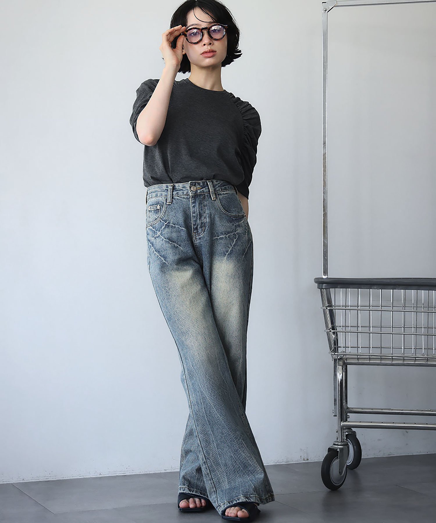 【SALE／20%OFF】Ampirula ハードウォッシュデニムストレートパンツ リバーフィールド アンド コー パンツ ジーンズ・デニムパンツ ブルー【送料無料】