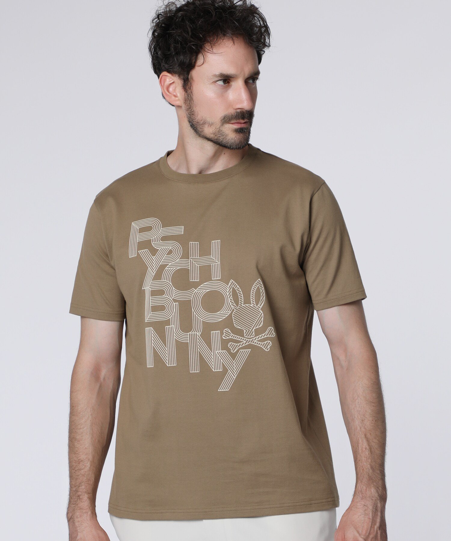 Psycho Bunny ラバーラインロゴ Tシャツ サイコバニー トップス カットソー・Tシャツ ホワイト カーキグリーン ブラック【送料無料】のサムネイル