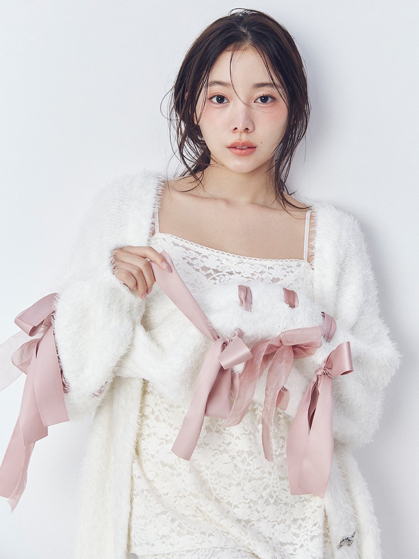 SNIDEL HOME 【Halloween】レースリボンキャミソール スナイデルホーム トップス キャミソール ブラック【送料無料】