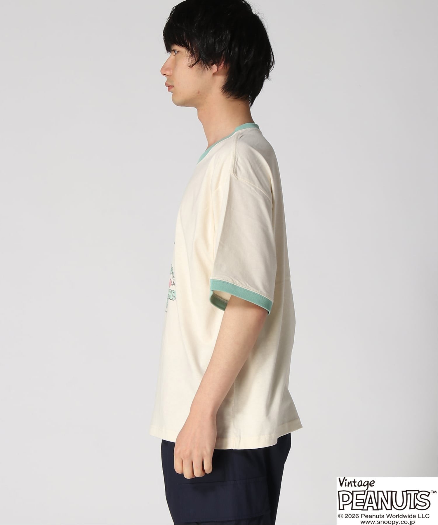 FRUIT OF THE LOOM/(M)FTL x PEANUTS19/-スラブ天竺5 ハンドサイン トップス カットソー・Tシャツ ベージュ