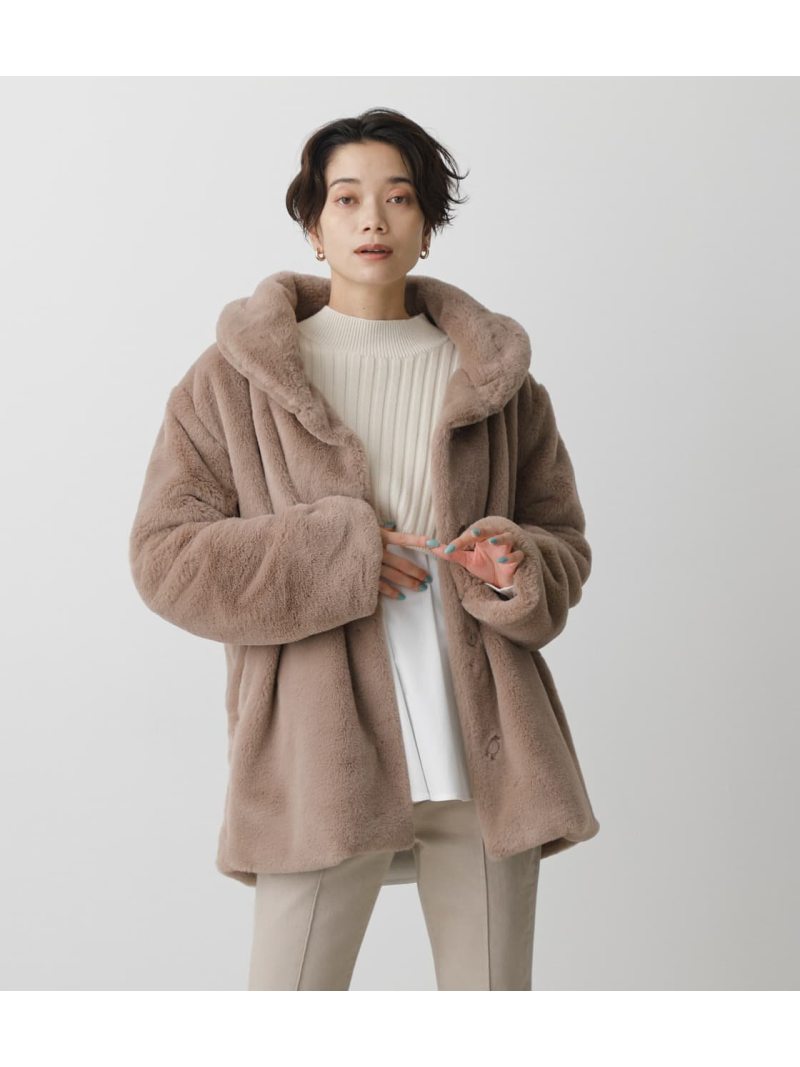 【SALE／28%OFF】AZUL by moussy FLUFFY SHAWL COLLAR COAT アズールバイマウジー コート/ジャケット コート/ジャケットその他 ホワイト グレー【送料無料】