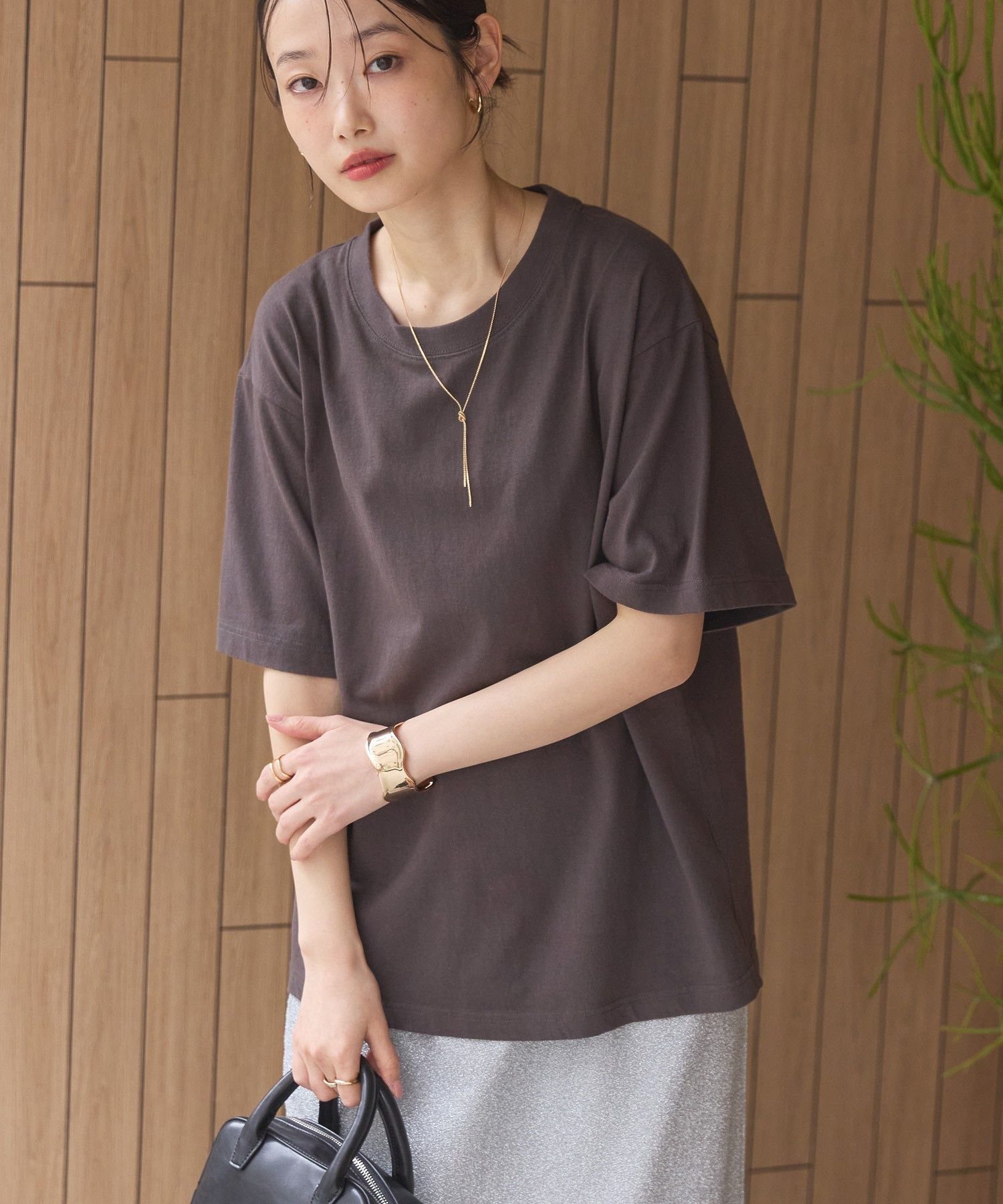 【SALE／45%OFF】AMERICAN HOLIC ガーメントダイ加工無地Tシャツ アメリカン ホリック トップス カットソー・Tシャツ ピンク ベージュ ブルー グレーのサムネイル