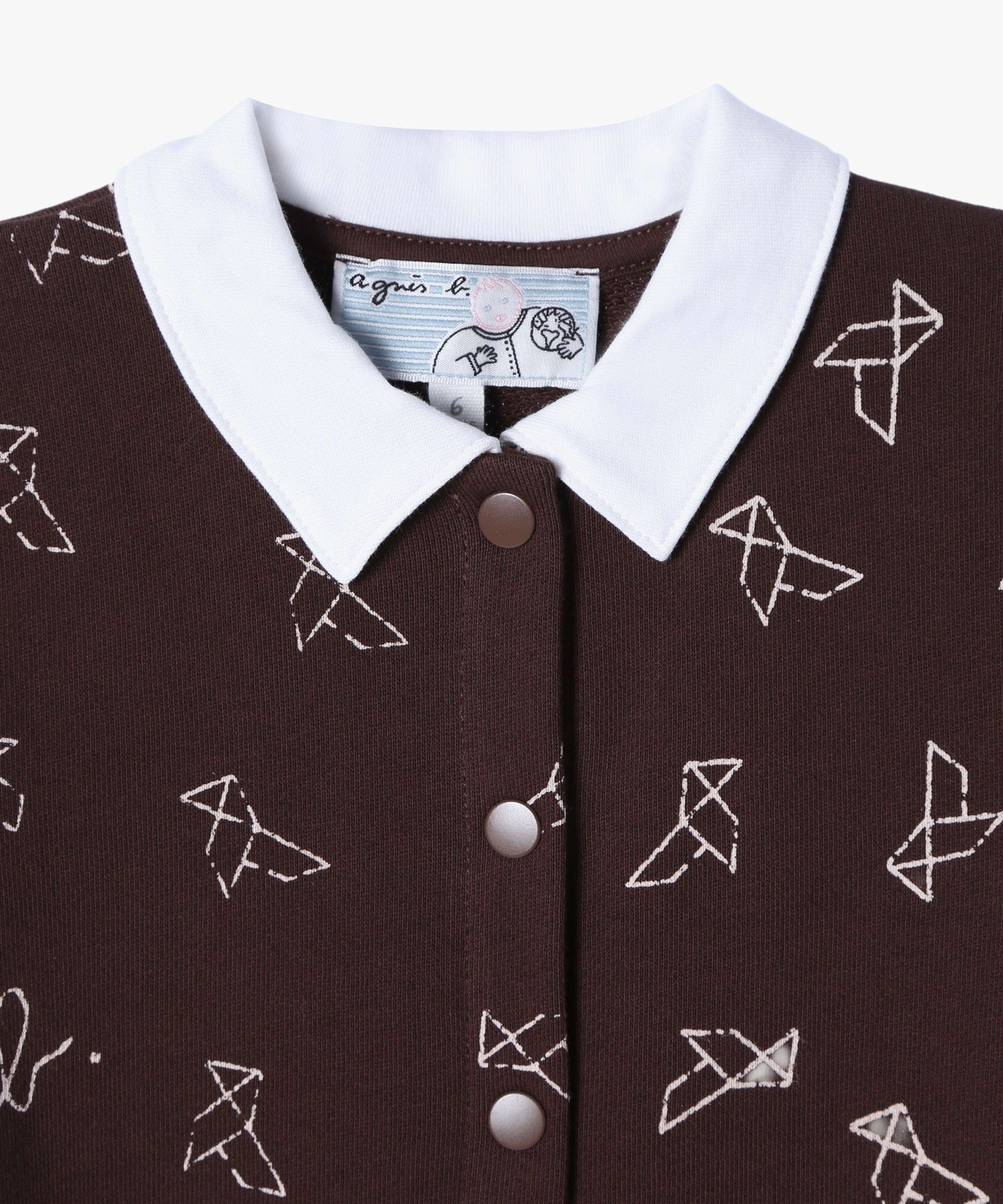 【SALE／64%OFF】agnes b. ENFANT ベビー プリント コットン 長袖 コンビネゾン ア...