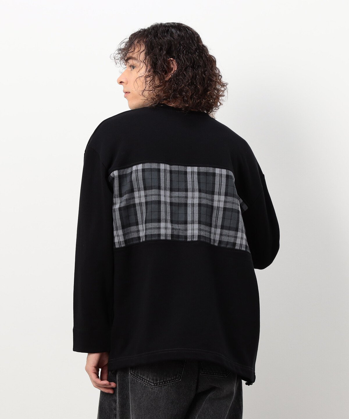 Purple&Yellow チェック切り替え プルオーバー コムサイズム トップス カットソー・Tシャツ ベージュ ブラック