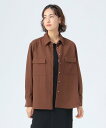 BEAMS HEART WOMEN ワーク オーバー シャツ ビームス ハート トップス シャツ・ブラウス ネイビー ブラウン【送料無料】