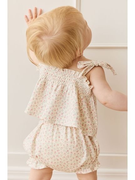 JAMIE KAY ブルマPosy Garden Pink/オーガニックコットン ジェイミーケイ マタニティウェア・ベビー用品 ロンパース・カバーオール ホワイト 3