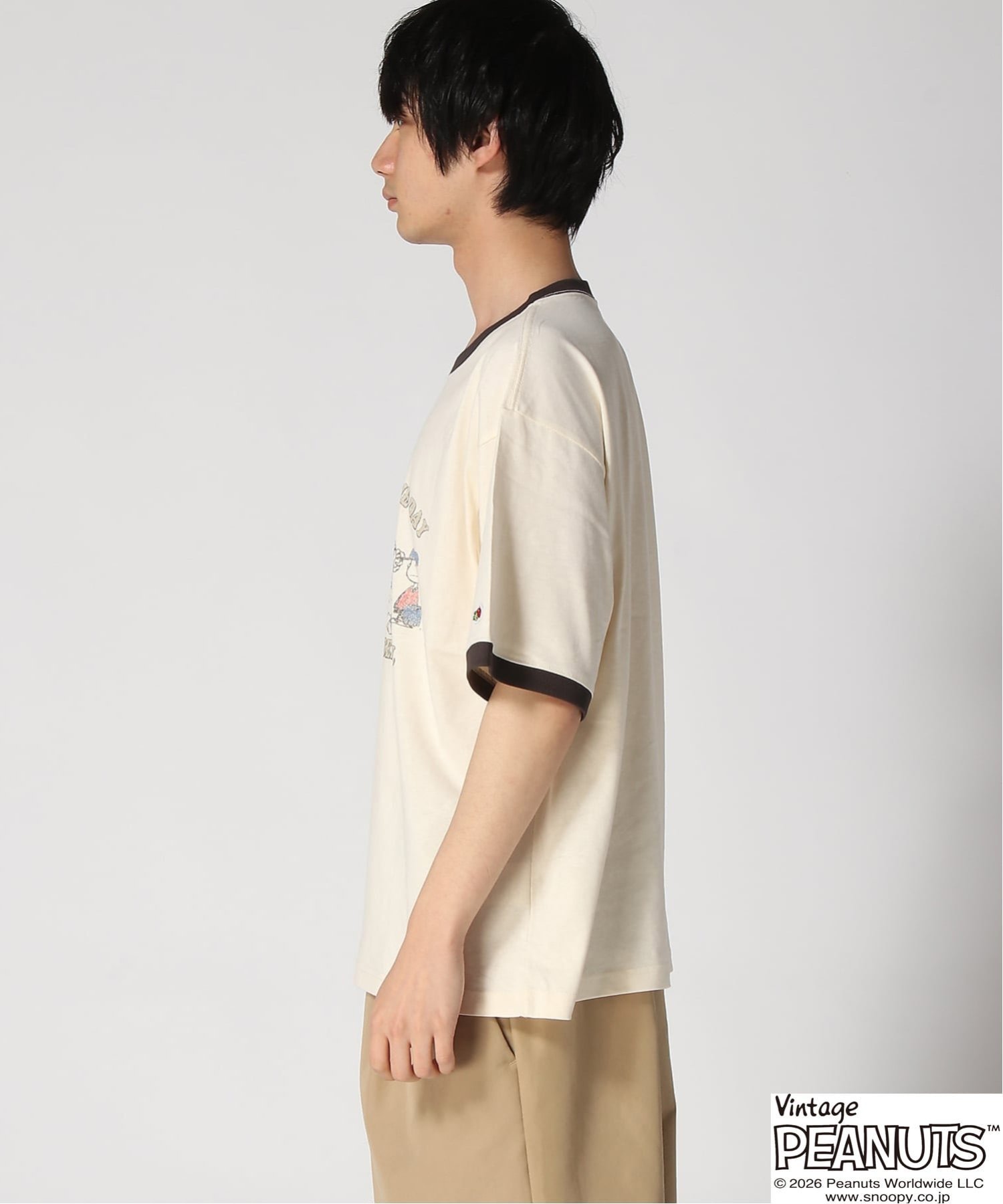 FRUIT OF THE LOOM/(M)FTL x PEANUTS19/-スラブ天竺6 ハンドサイン トップス カットソー・Tシャツ ベージュ