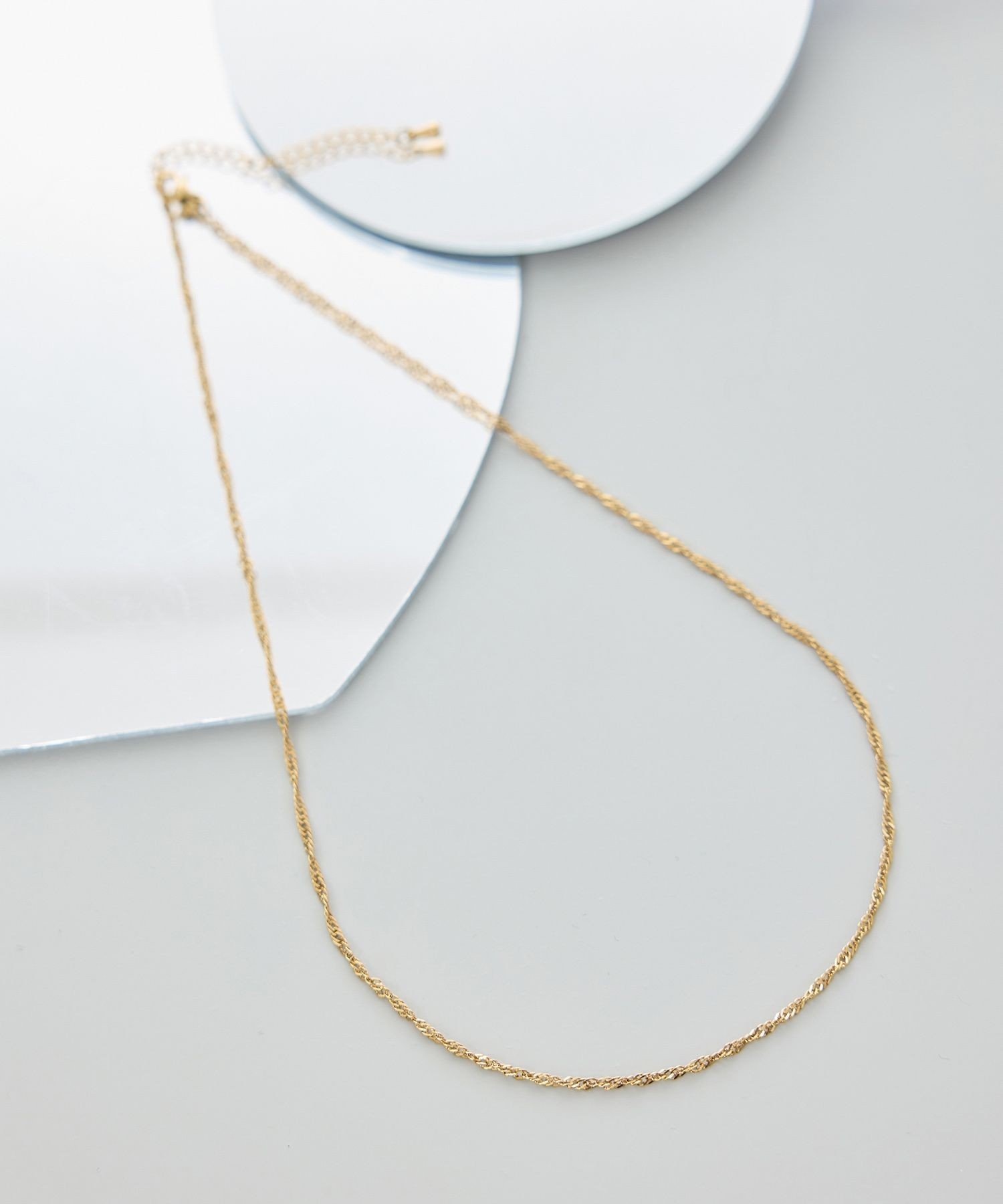 ROPE' PICNIC PASSAGE ステンレスツイストチェーンショートネックレス ロペピクニック アクセサリー・腕時計 ネックレス シルバー ゴールド