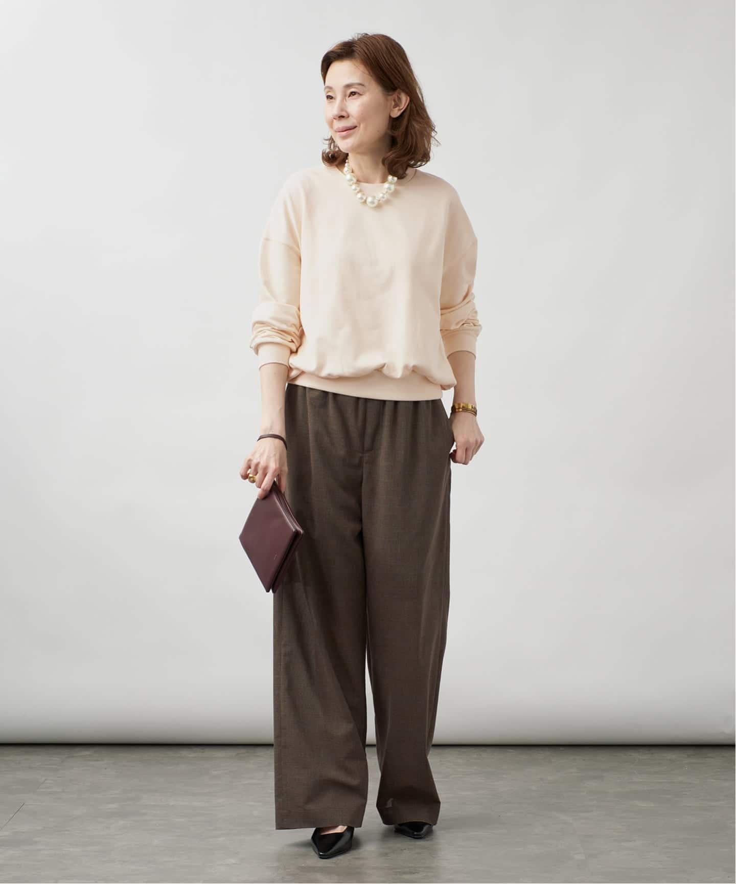 VERMEIL par iena 《予約》コンパクトミニ裏毛プルオーバー ヴェルメイユ パー イエナ トップス カットソー・Tシャツ ベージュ カーキグリーン