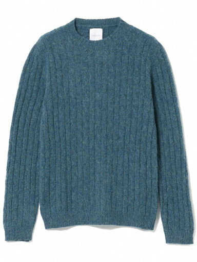 Bellwood Cable Crewneck Sweater 51-15-0451-012: Blue Bellwood Cable Crewneck Sweater 51-15-0451-012: Blue