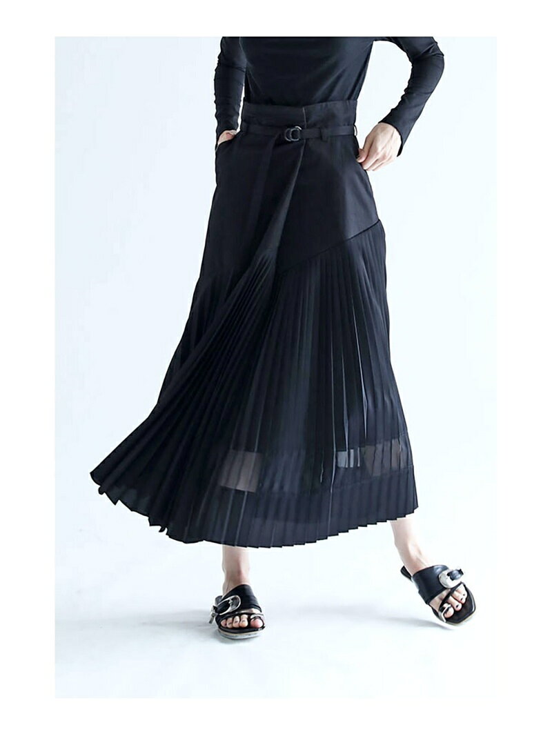 【SALE／40%OFF】AULA AILA TWILL JOINT PLEATED SKIRT アウラアイラ スカート その他のスカート ブラック【送料無料】