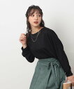 【SALE／10%OFF】SHOO・LA・RUE 【体型カバー】前後異素材切り替え ドルマントップス シューラルー トップス カットソー・Tシャツ ブラ..