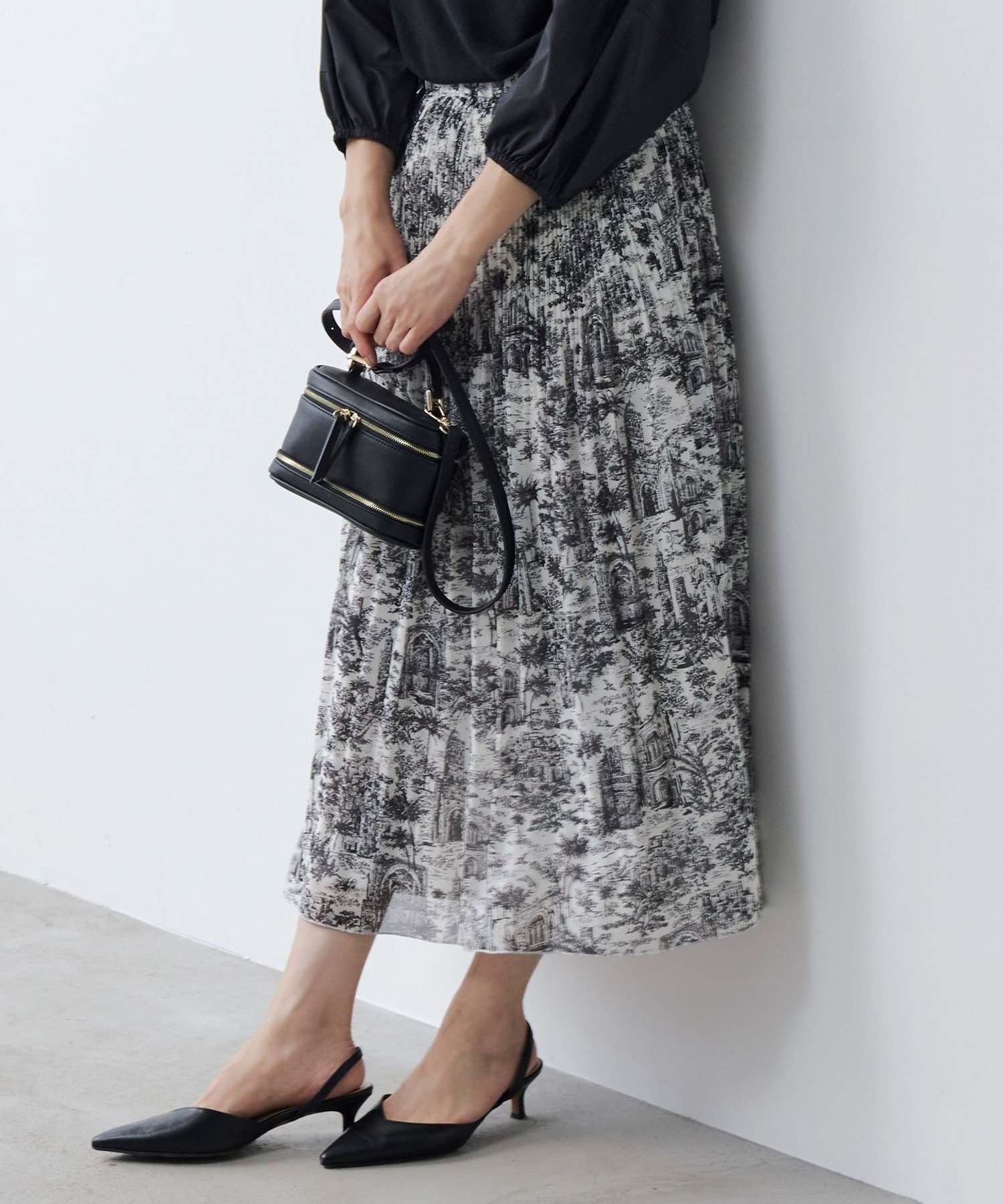 【SALE／30%OFF】自由区 S 【カタログ掲載・洗える】ランドスケーププリント スカート ジユウク スカート その他のスカート グリーン【送料無料】(4)