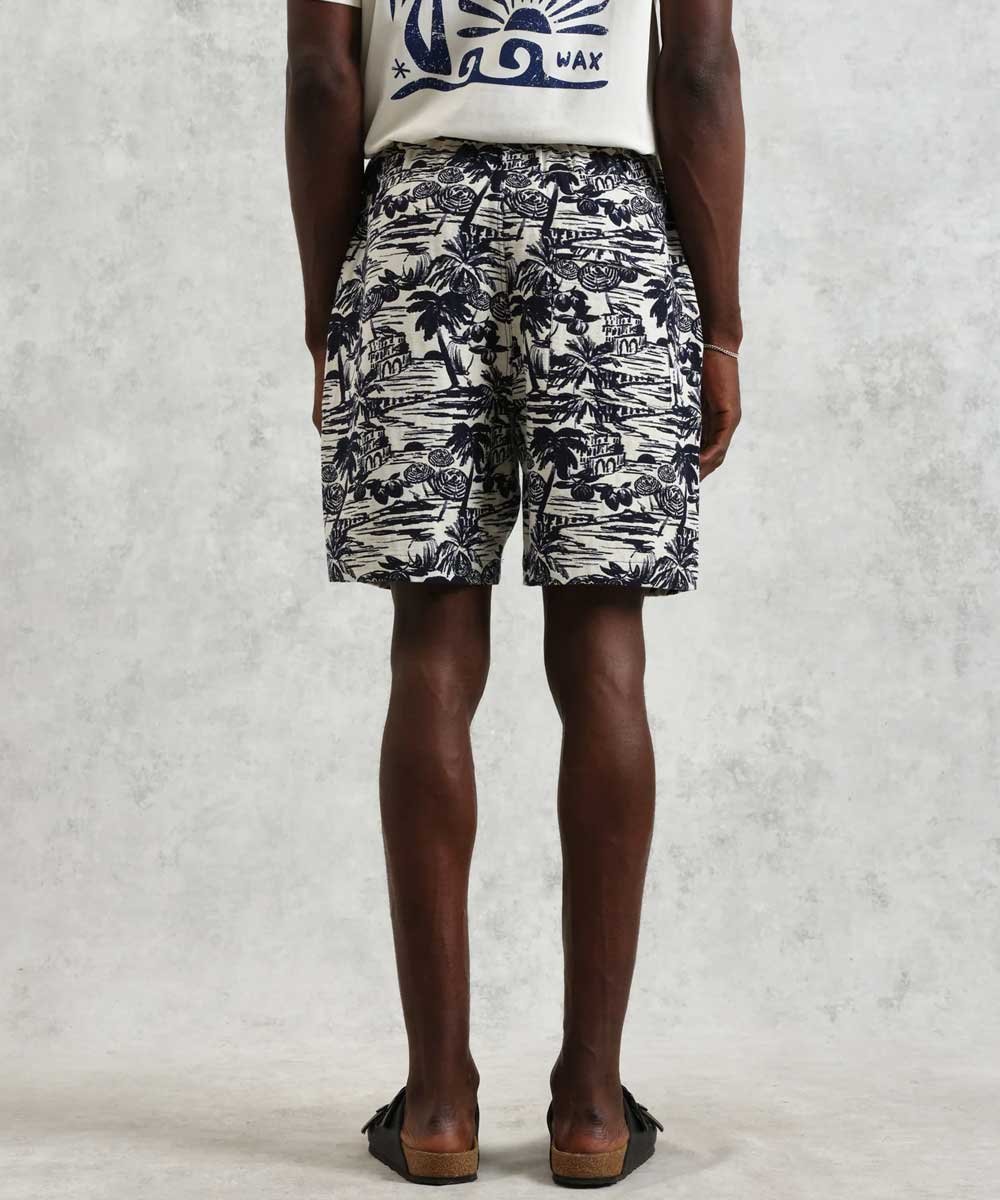 Wax London カートショーツ BEACH SCENE JACQUARD ワックスロンドン パンツ その他のパンツ ネイビー【送料無料】
